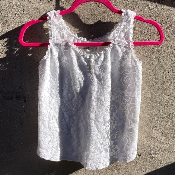 White Abercrombie and Fitch Lacy Milkmaid Tank - Picture 2 of 8
